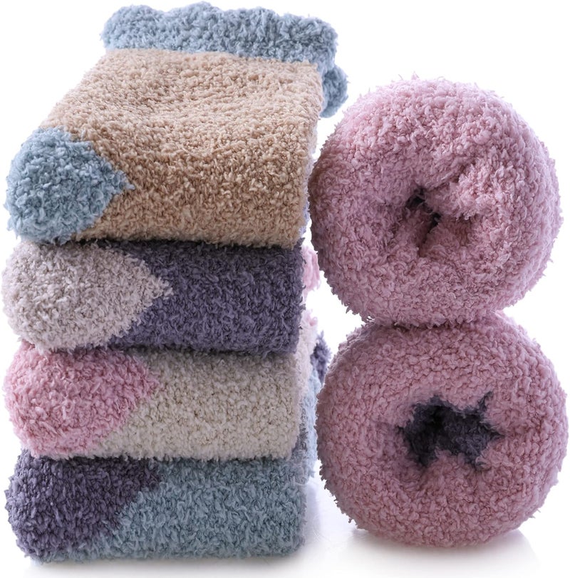 SDBING Fuzzy Socks for Women Soft Fluffy Home Sleeping Socks Cozy Warm Slipper Socks 6 or 5 Pairs - Image 5